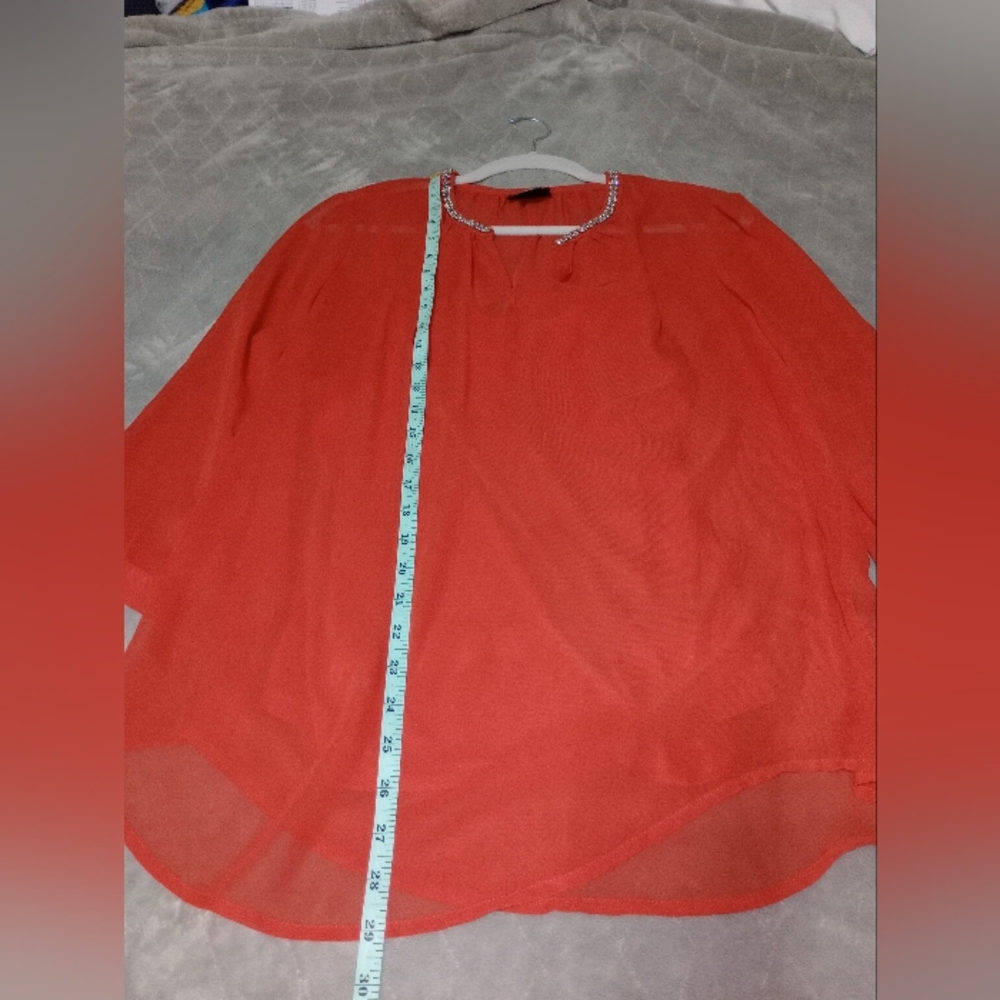 Liz Claiborne Red Embellished Women's Top size L - Picture 6 of 10